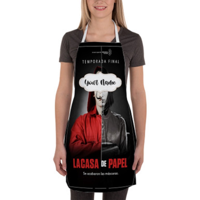 Pastele La Casa de Papel Custom Personalized Name Kitchen Apron
