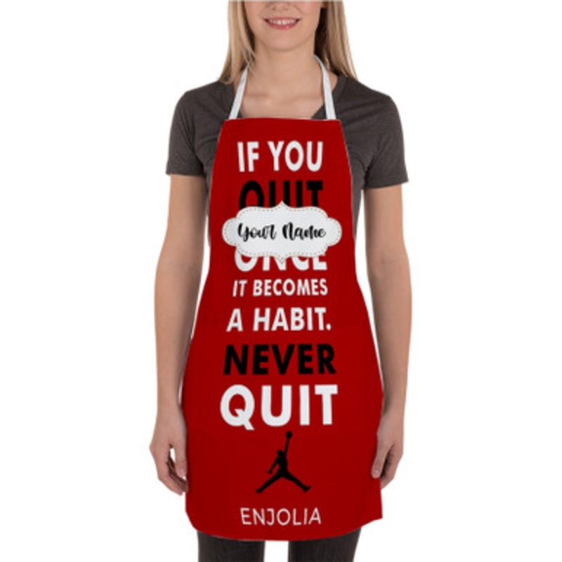 Pastele Michael Jordan Quotes Custom Personalized Name Kitchen Apron