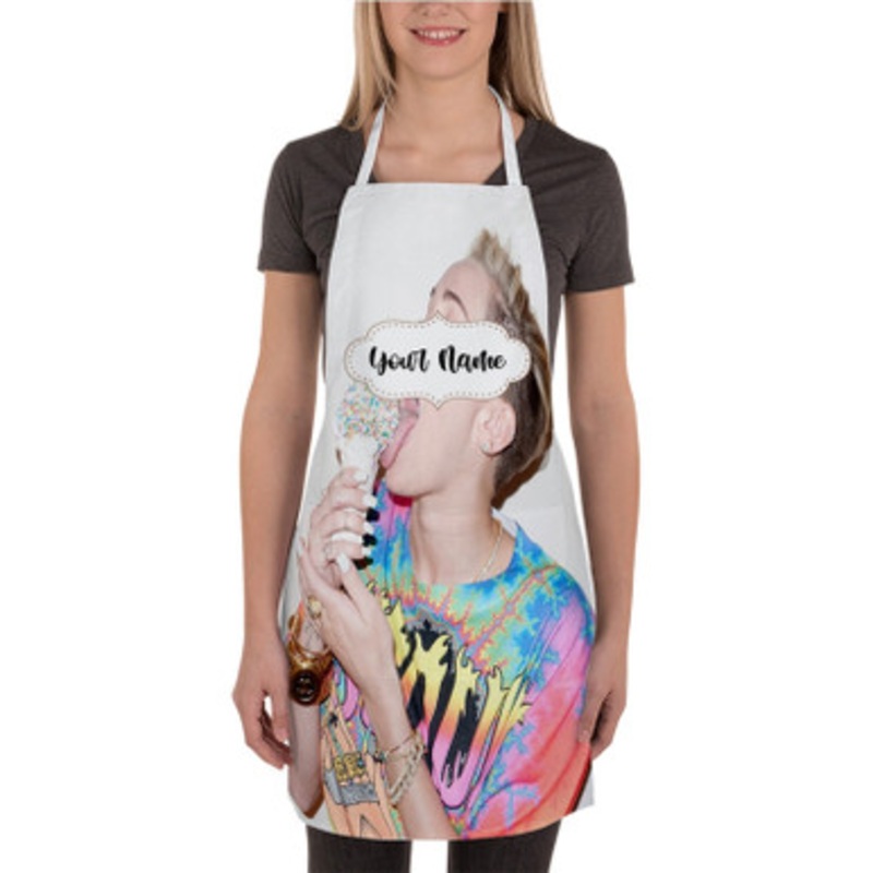 Pastele Miley Cyrus Ice Cream Custom Personalized Name Kitchen Apron