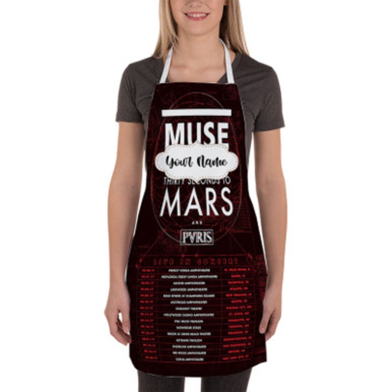 Pastele Muse Thirty Seconds to Mars PVRIS Tour 2017 Custom Personalized Name Kitchen Apron