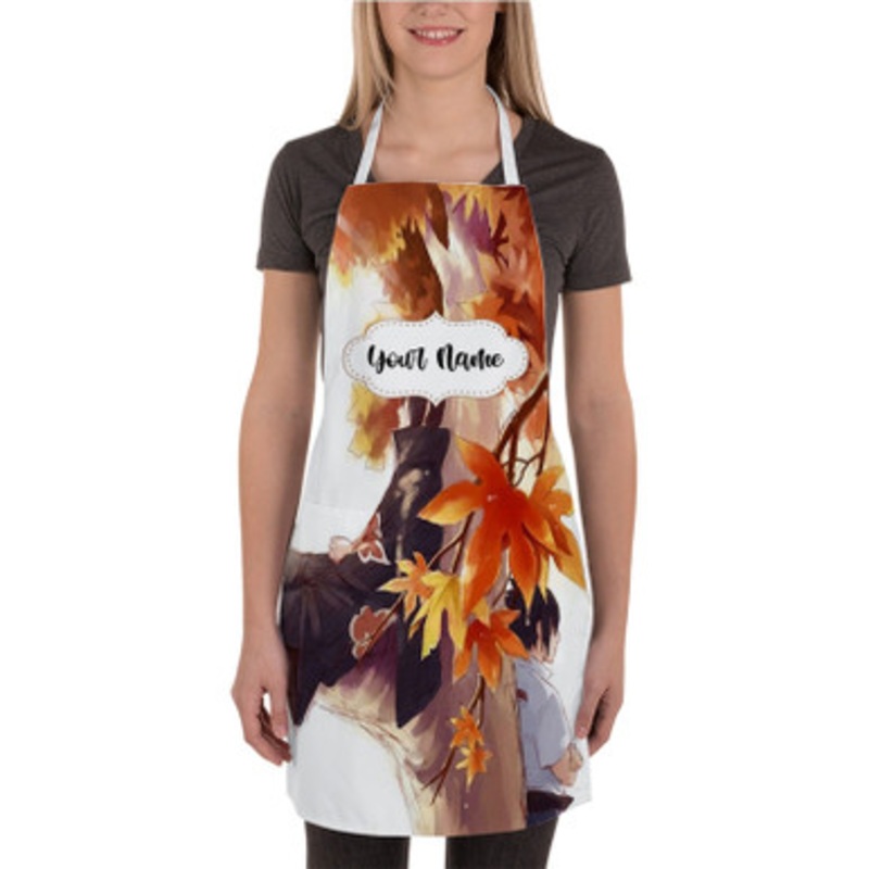 Pastele Naruto Shippuden Sasuke and Itachi Custom Personalized Name Kitchen Apron