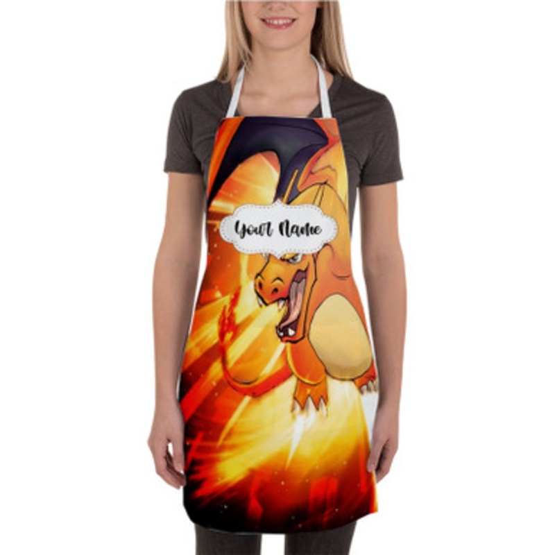 Pastele pokemon charizard Custom Personalized Name Kitchen Apron