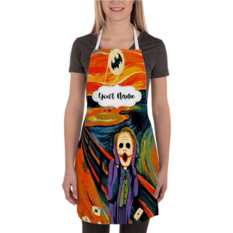 Pastele Psychedelic Trippy Joker Scream Custom Personalized Name Kitchen Apron