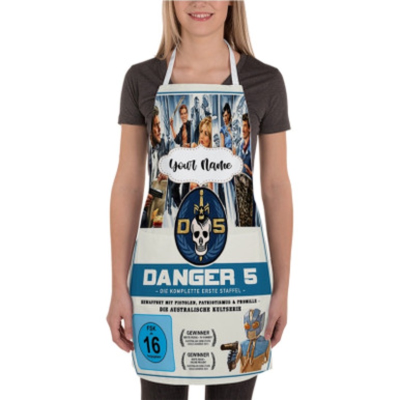 Pastele Danger 5 Custom Personalized Name Kitchen Apron