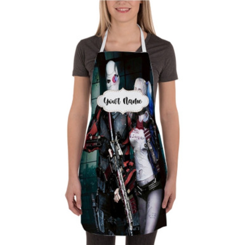 Pastele Deadshot And Harley Quinn from Suicide Squad Custom Personalized Name Kitchen Apron