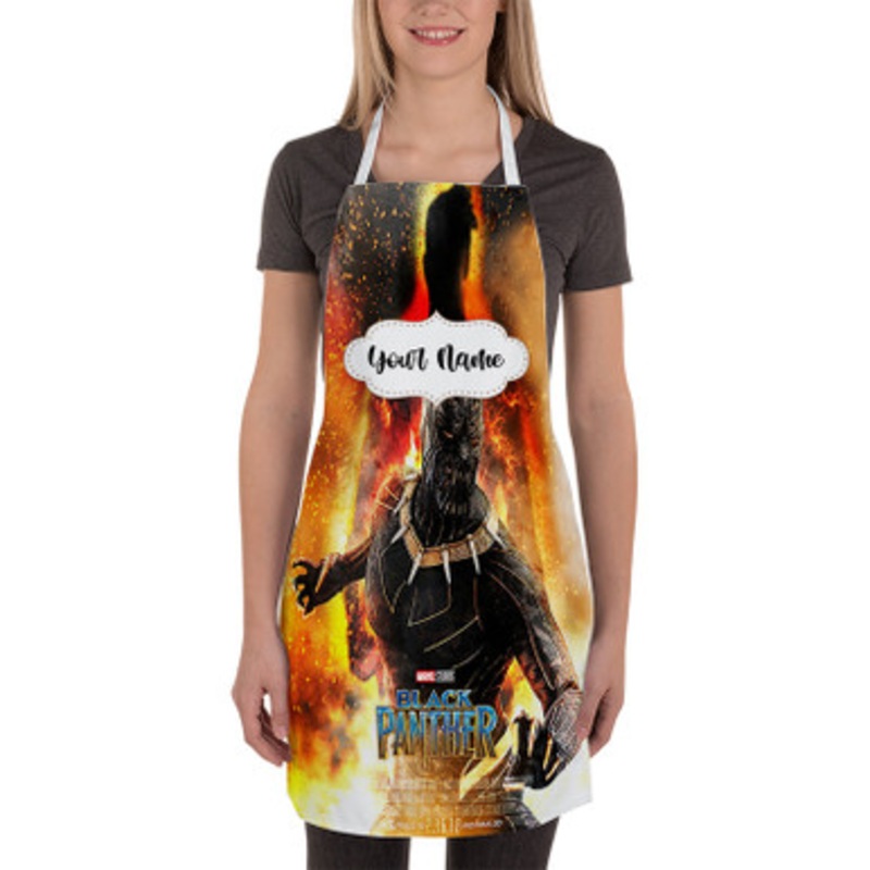 Pastele Erik Killmonger Jaguar Black Panther Custom Personalized Name Kitchen Apron