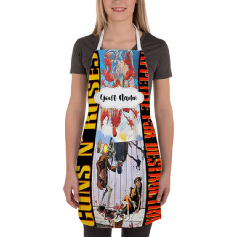 Pastele Guns N Roses Appetite for Destruction Custom Personalized Name Kitchen Apron