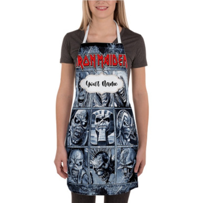 Pastele Iron Maiden Album Custom Personalized Name Kitchen Apron