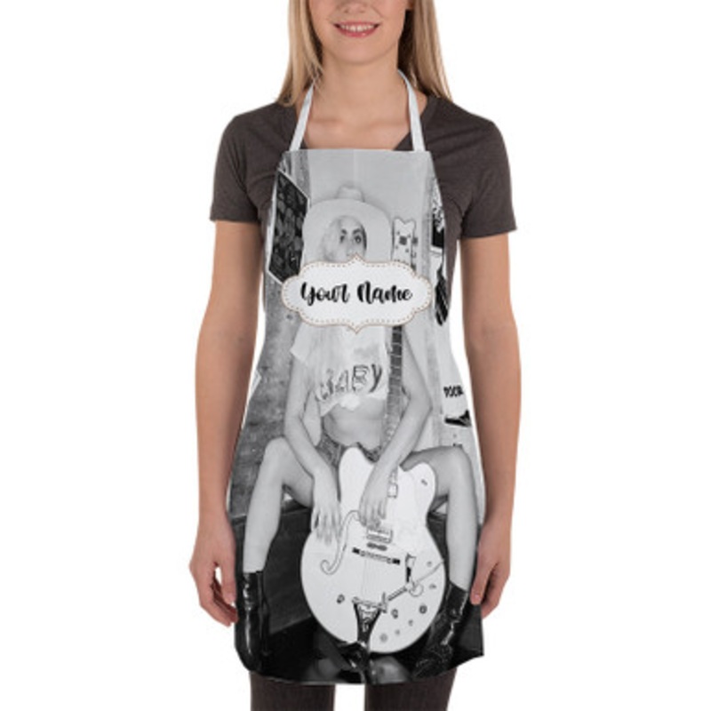 Pastele Lady Gaga Custom Personalized Name Kitchen Apron