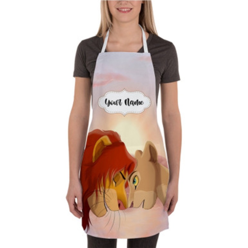 Pastele Nala and Simba The Lion King Disney Custom Personalized Name Kitchen Apron