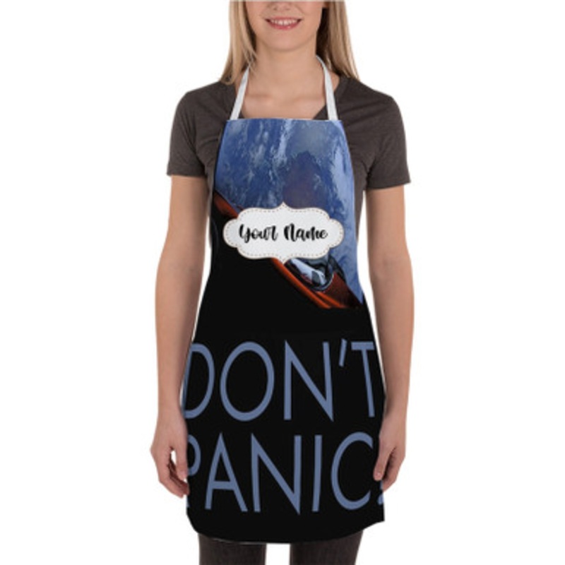 Pastele Spacex Don t Panic New Custom Personalized Name Kitchen Apron