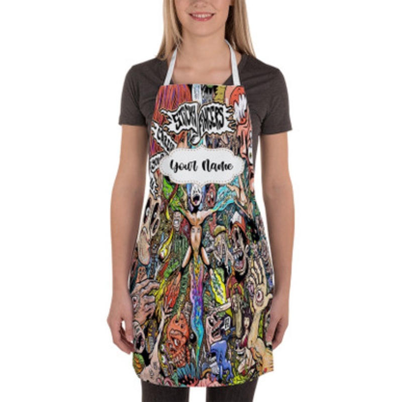 Pastele Sticky Fingers Art Custom Personalized Name Kitchen Apron