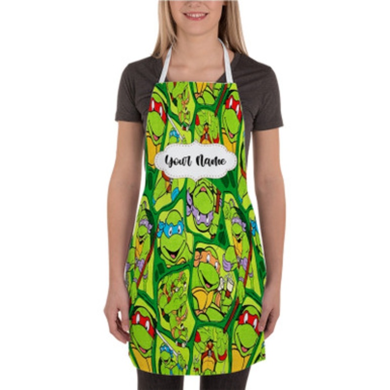 Pastele Teenage Mutant Ninja Turtles Custom Personalized Name Kitchen Apron