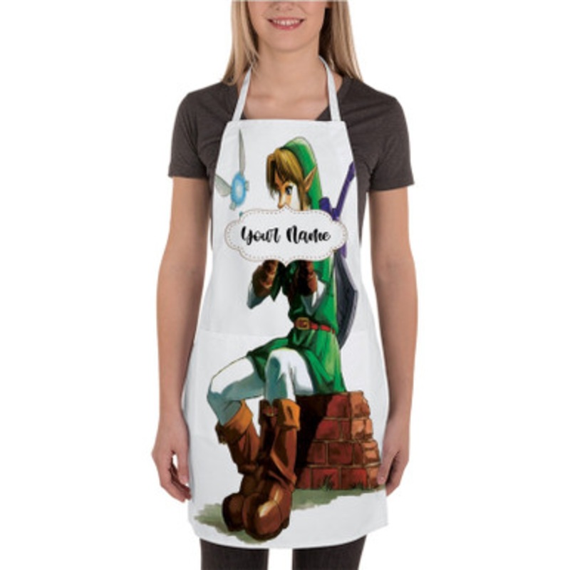 Pastele The Legend of Zelda Ocarina of Time Link Custom Personalized Name Kitchen Apron