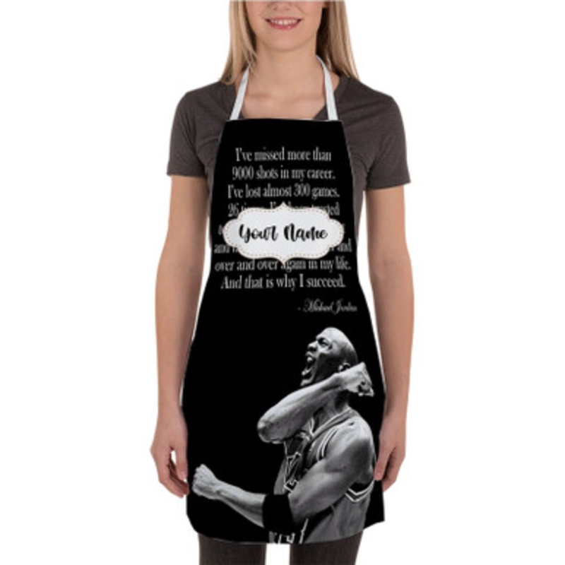 Pastele Why I Succeed Michael Jordan Quotes Custom Personalized Name Kitchen Apron