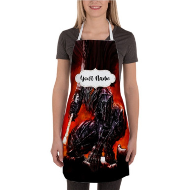 Pastele Berserk Red Fire Custom Personalized Name Kitchen Apron