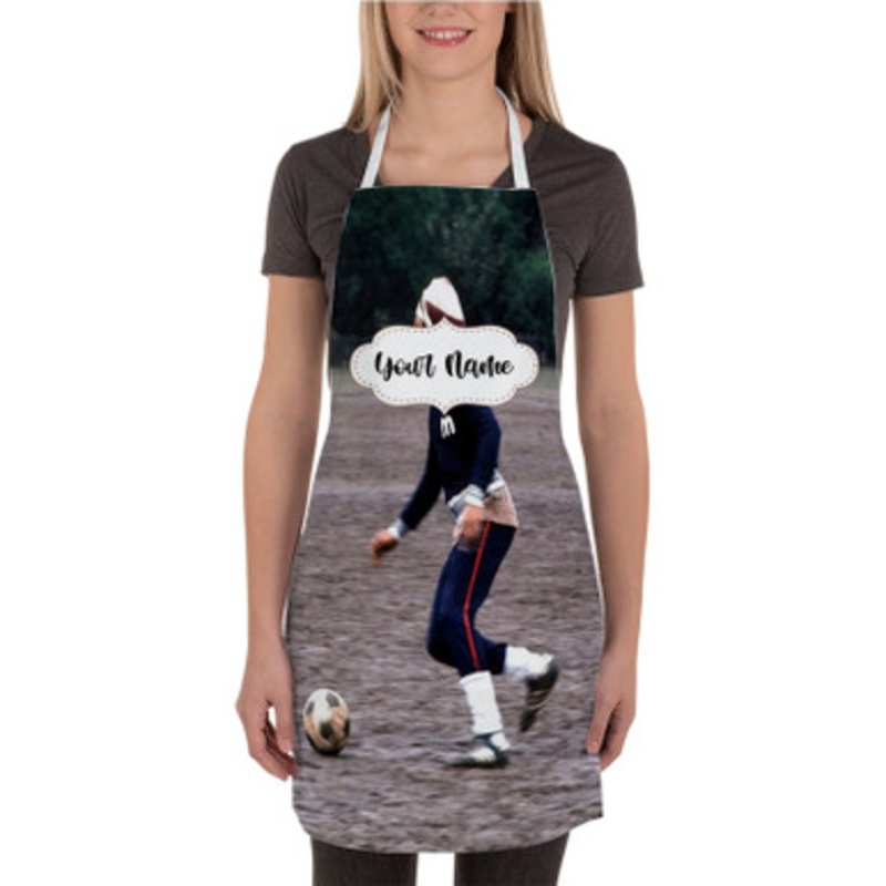 Pastele Bob Marley Playing Football Custom Personalized Name Kitchen Apron