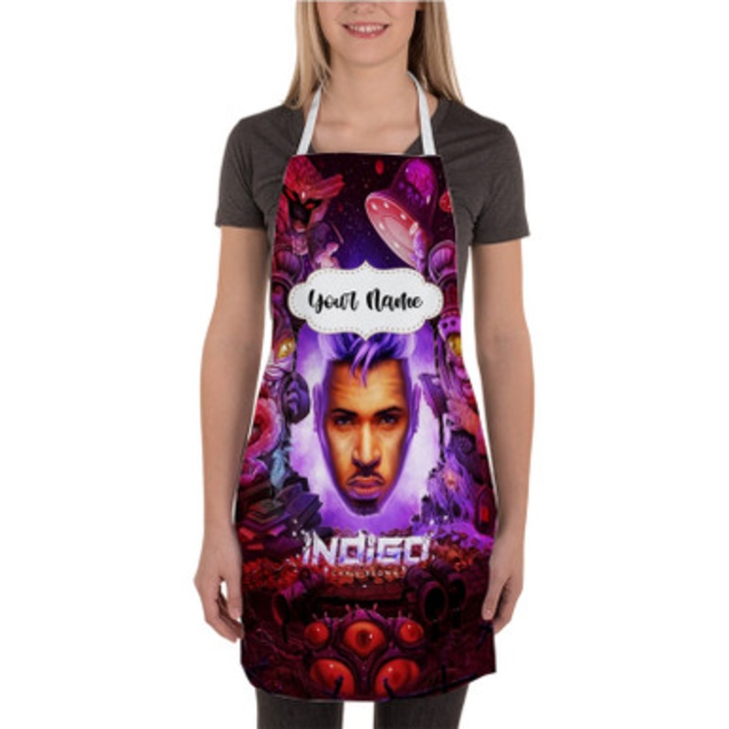 Pastele Chris Brown Indigo Custom Personalized Name Kitchen Apron