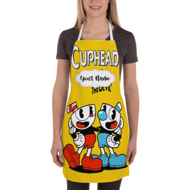 Pastele Cuphead Custom Personalized Name Kitchen Apron