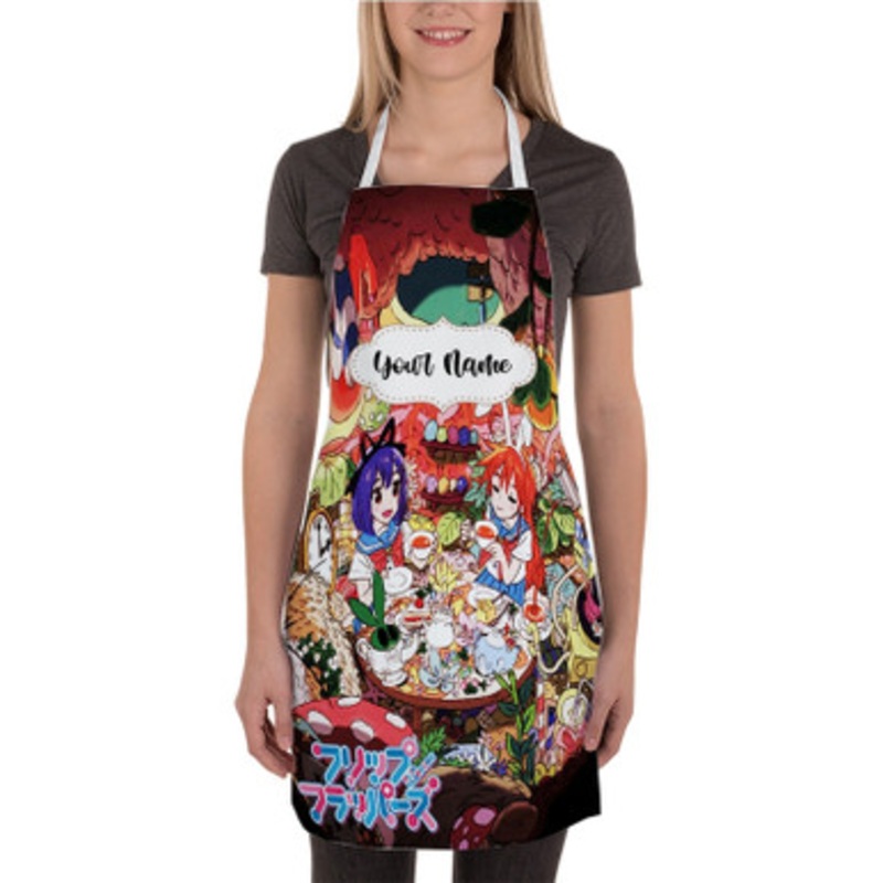 Pastele Flip Flappers Characters Custom Personalized Name Kitchen Apron