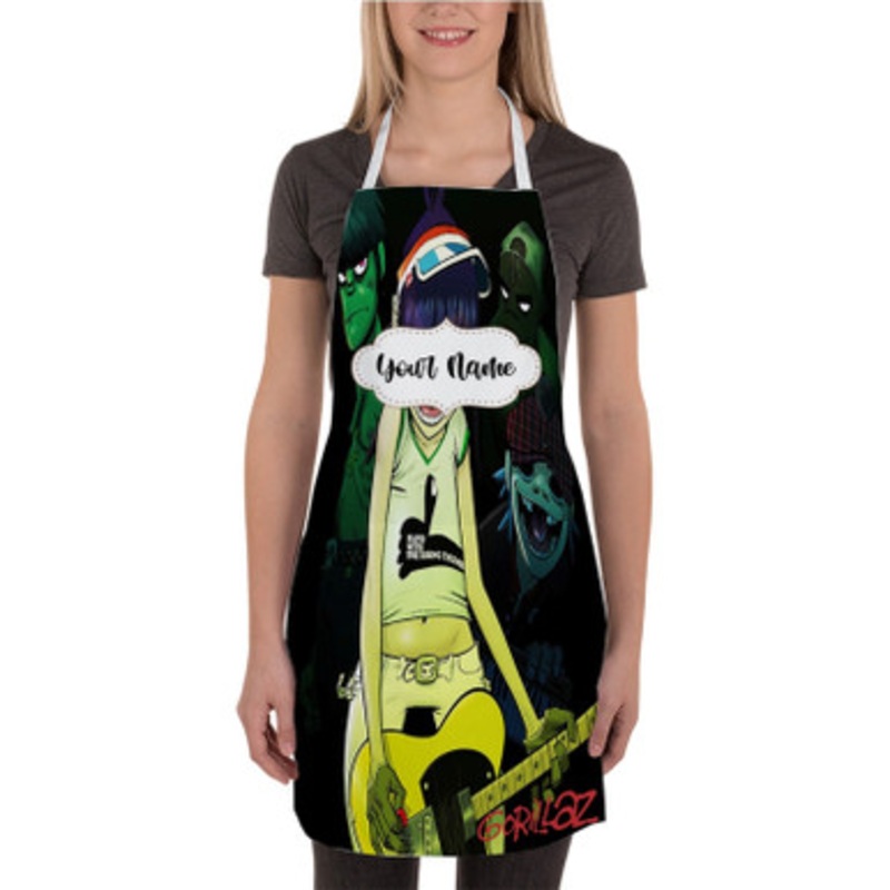 Pastele Gorillaz New Custom Personalized Name Kitchen Apron
