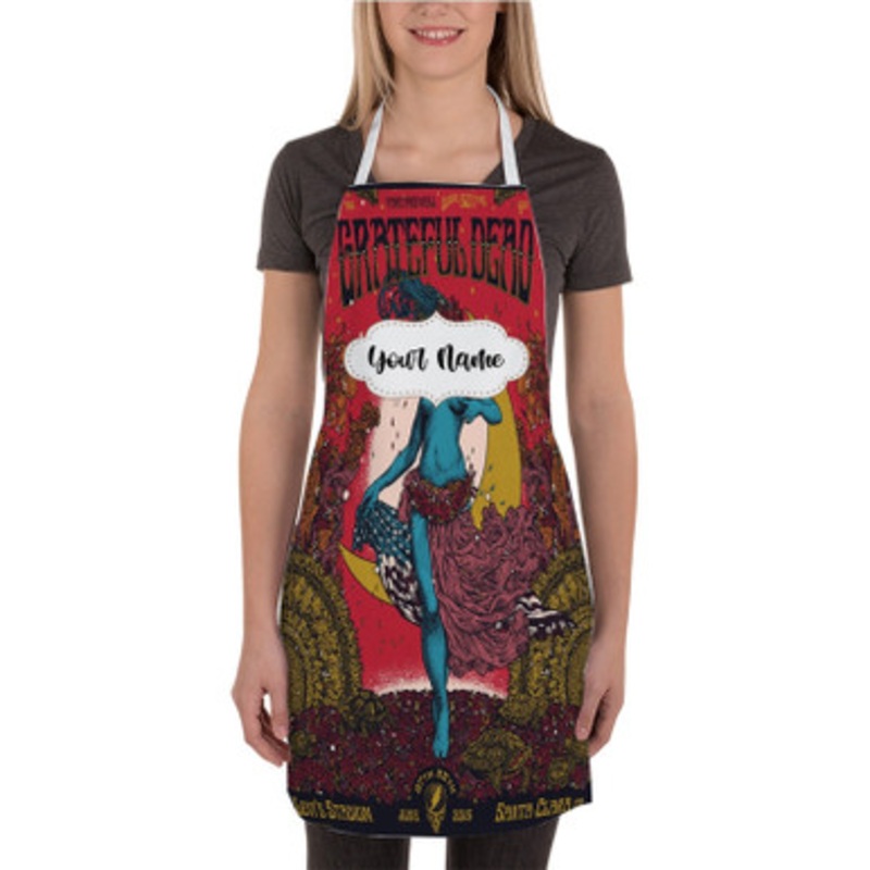 Pastele Grateful Dead Fare Thee Well New Custom Personalized Name Kitchen Apron