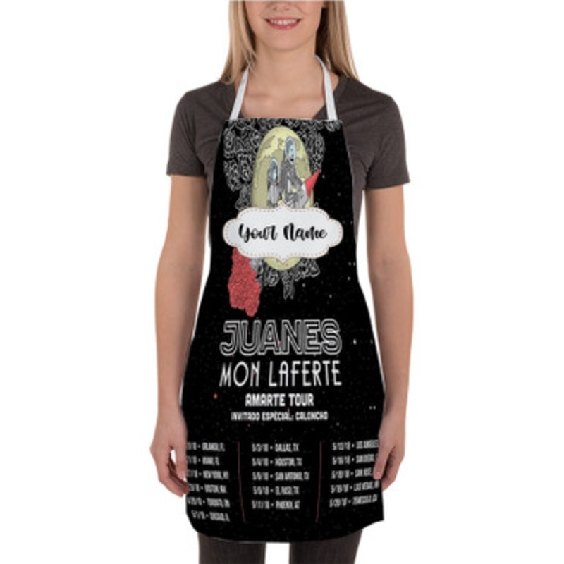 Pastele Juanes Mon Laferte Amarte Tour New Custom Personalized Name Kitchen Apron