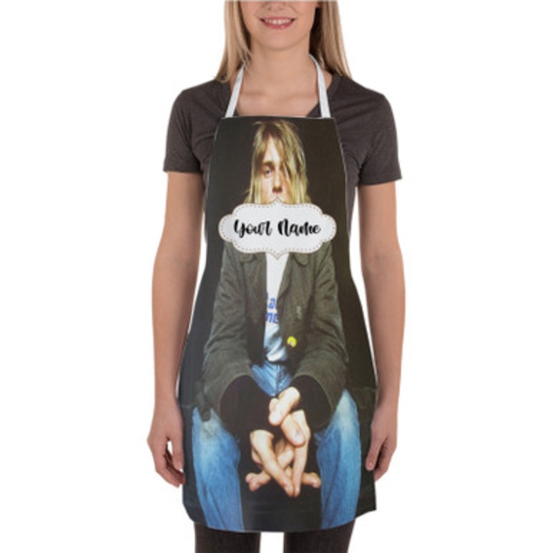 Pastele Kurt Cobain Nirvana Music Custom Personalized Name Kitchen Apron