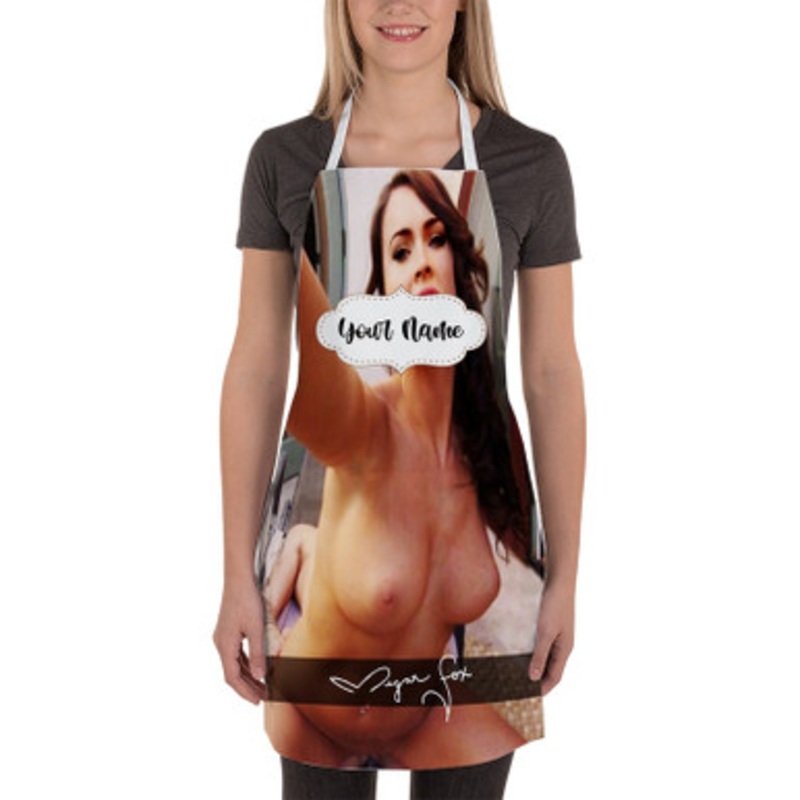 Pastele Megan Fox Nude Custom Personalized Name Kitchen Apron