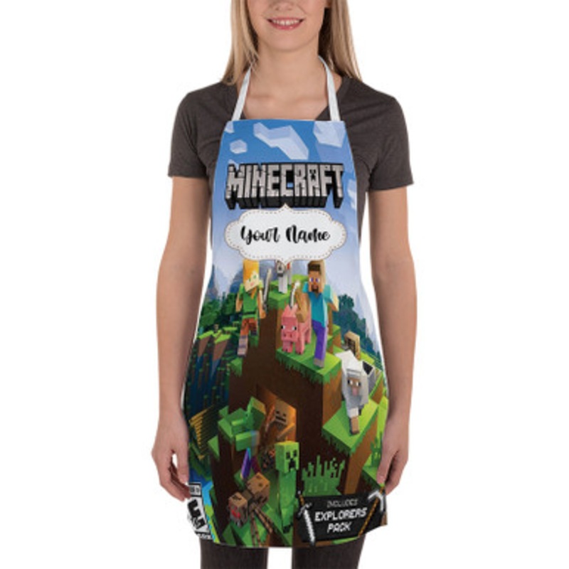 Pastele Minecraft Explorers Pack Custom Personalized Name Kitchen Apron