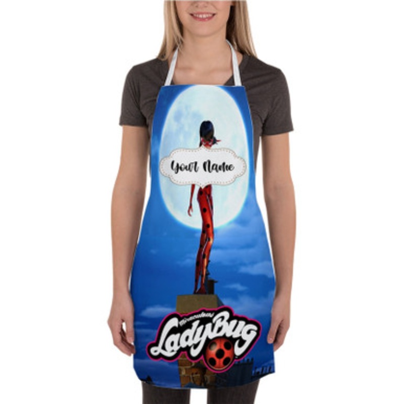 Pastele Miraculous Tales of Ladybug Cat Noir New Custom Personalized Name Kitchen Apron