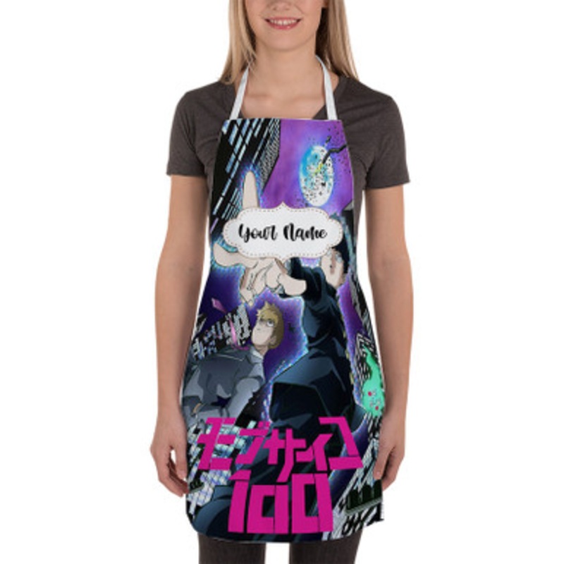 Pastele Mob Psycho 100 Custom Personalized Name Kitchen Apron