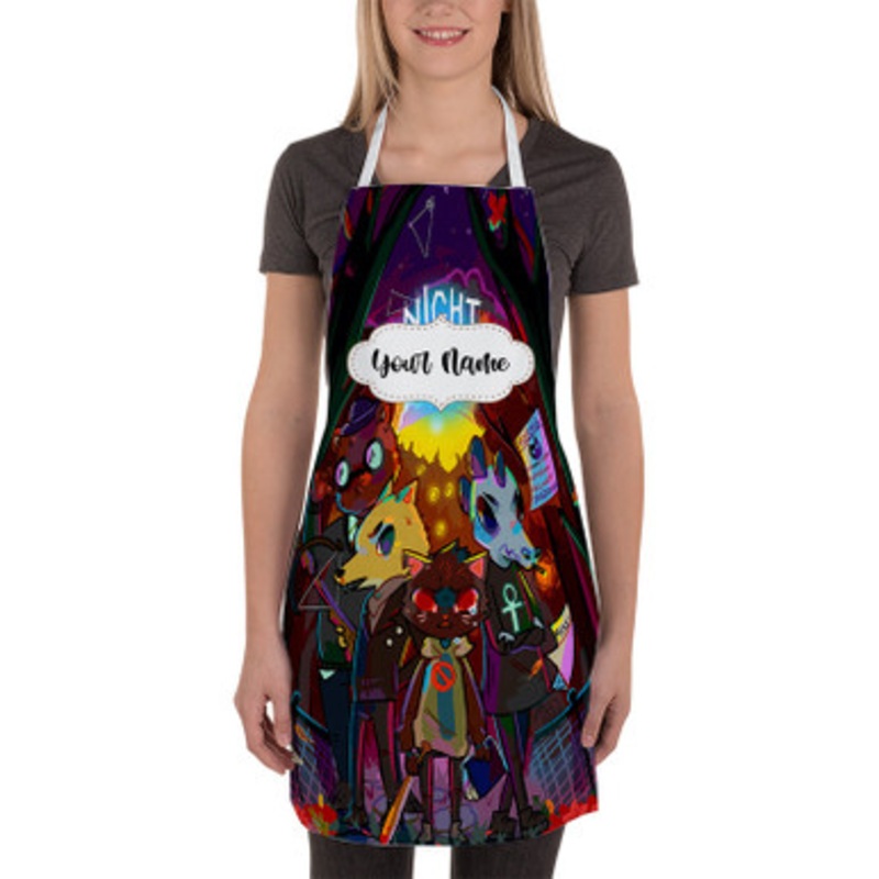 Pastele Night in the Woods Custom Personalized Name Kitchen Apron