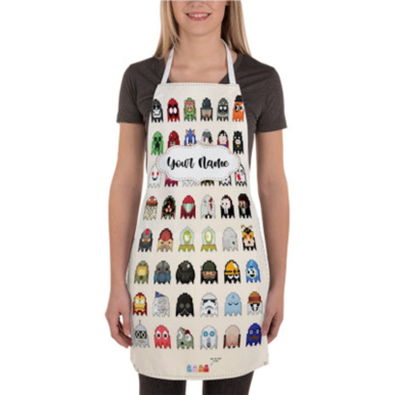 Pastele Pacman Ghost Custom Personalized Name Kitchen Apron