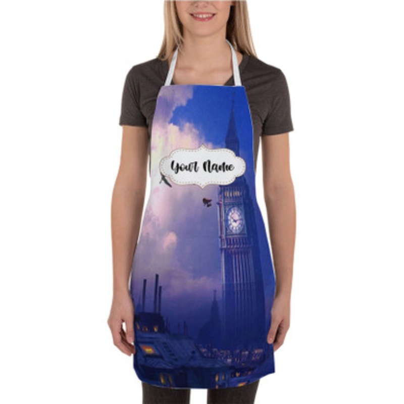 Pastele Peter Pan Big Ben Disney Custom Personalized Name Kitchen Apron