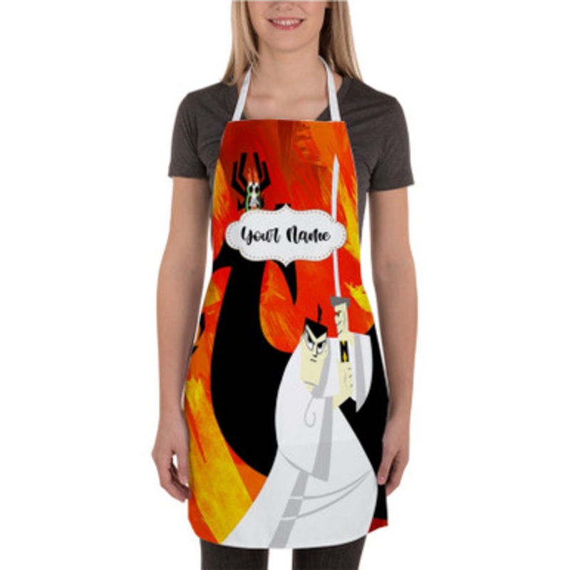 Pastele Samurai Jack Art Custom Personalized Name Kitchen Apron