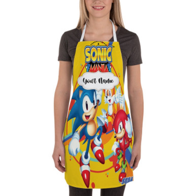 Pastele Sonic Mania Custom Personalized Name Kitchen Apron