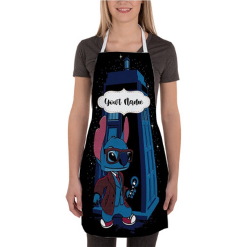 Pastele Stitch Doctor Who Custom Personalized Name Kitchen Apron
