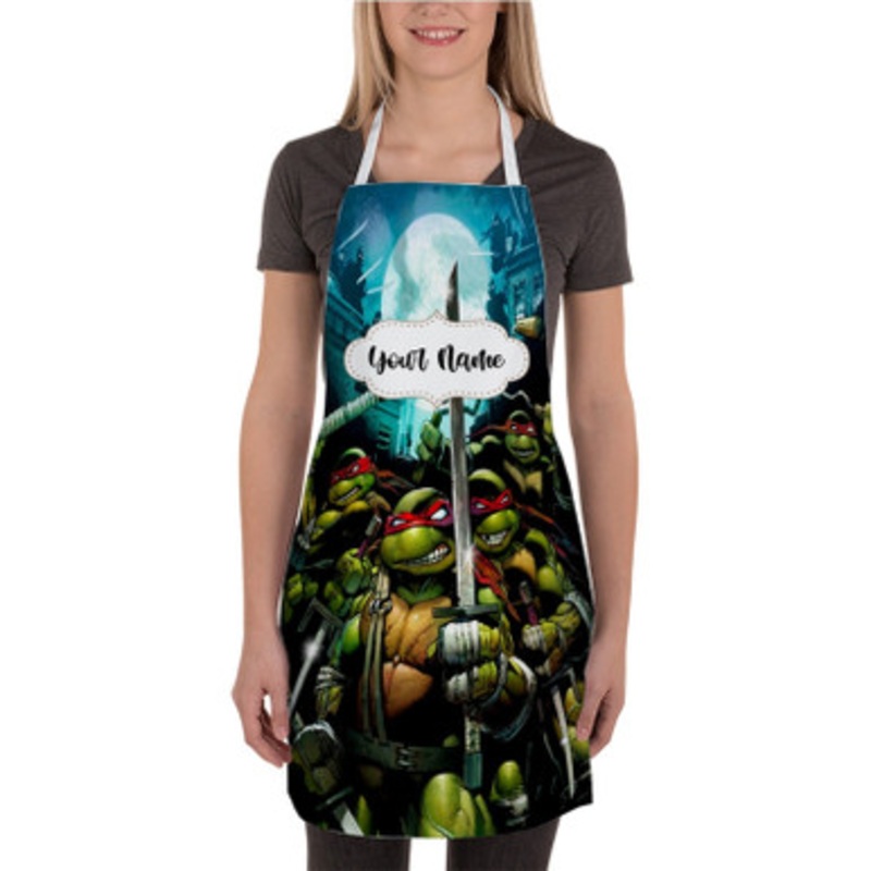 Pastele Teenage Mutant Ninja Turtles Ready Fighting Custom Personalized Name Kitchen Apron