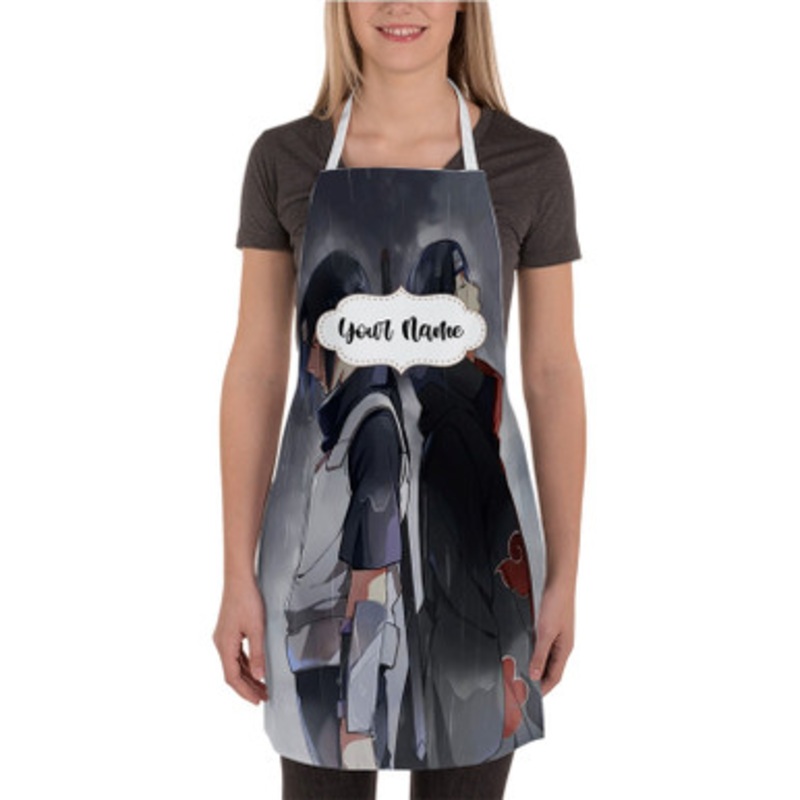 Pastele Uchiha Sasuke and Itachi Naruto Shippuden Custom Personalized Name Kitchen Apron