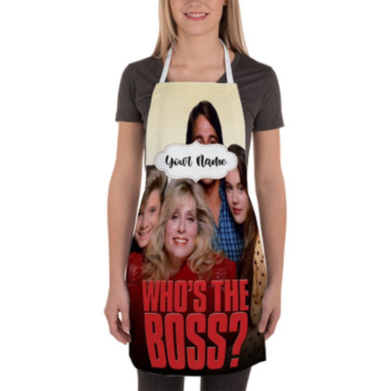 Pastele Who s The Boss Custom Personalized Name Kitchen Apron