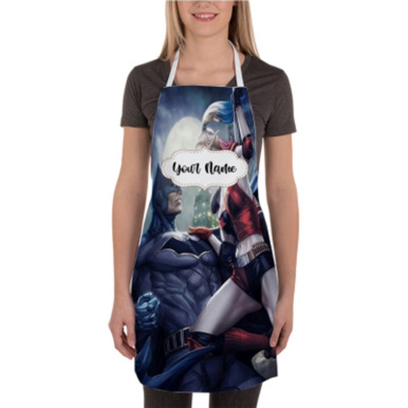 Pastele batman harley quinn Custom Personalized Name Kitchen Apron