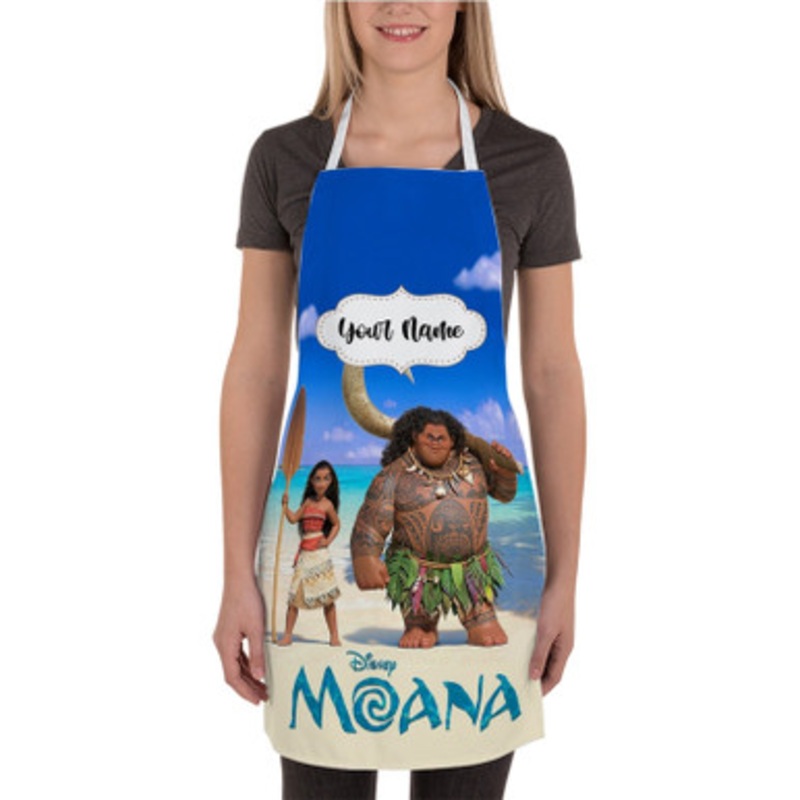 Pastele Disney Moana Custom Personalized Name Kitchen Apron