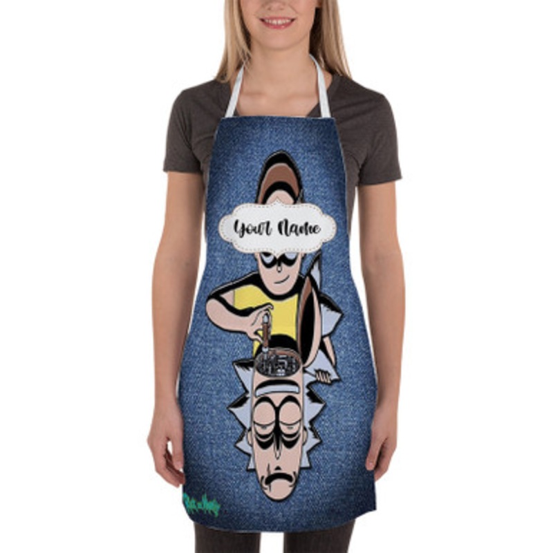 Pastele Evil Morty Rick and Morty Custom Personalized Name Kitchen Apron