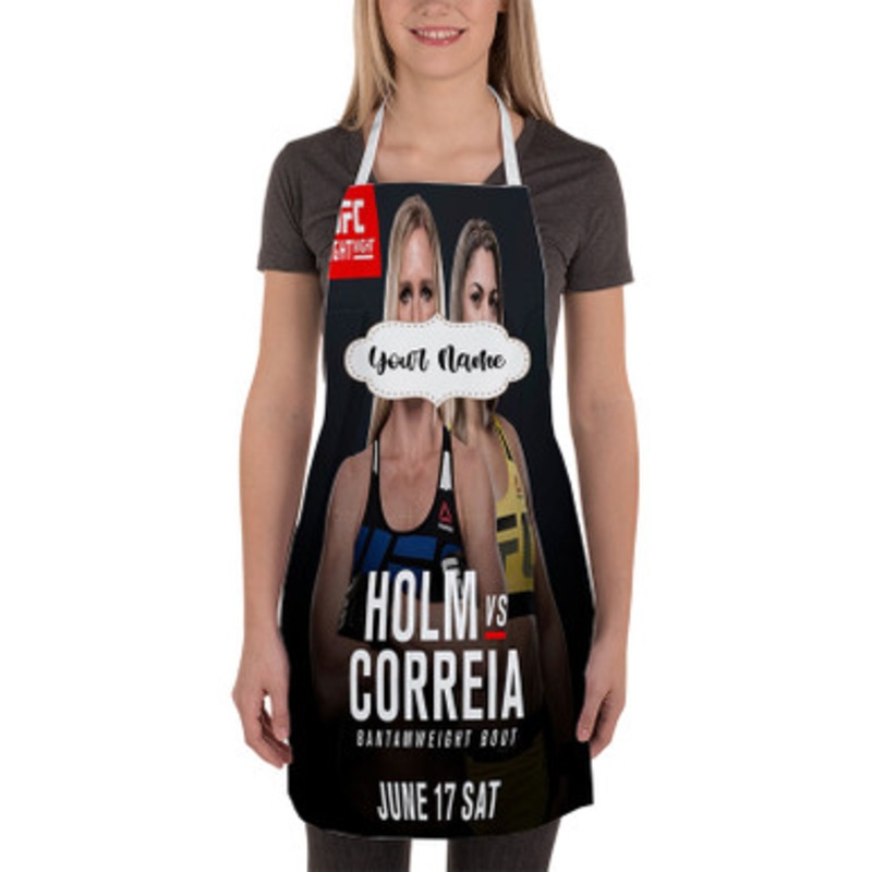 Pastele Holly Holm vs Bethe Correia Custom Personalized Name Kitchen Apron