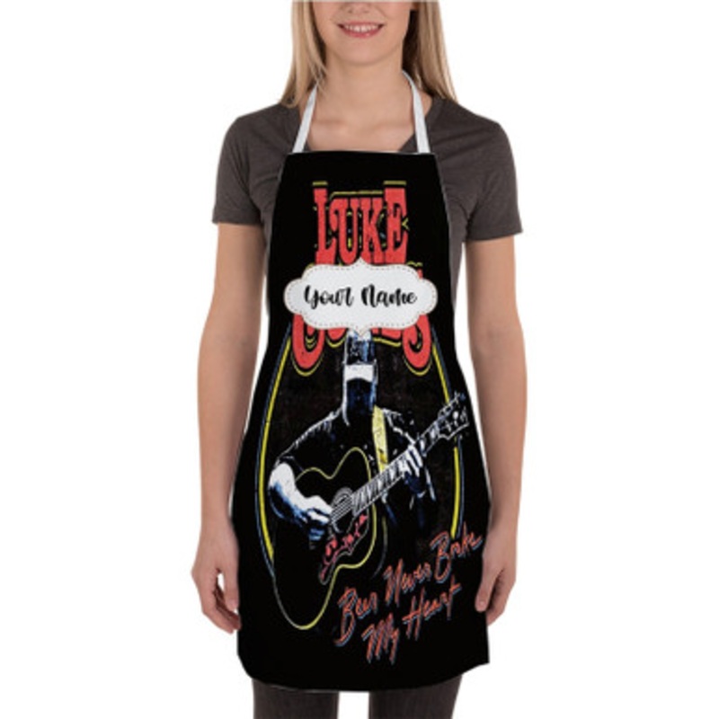 Pastele Luke Combs Beer Never Broke My Heart Custom Personalized Name Kitchen Apron