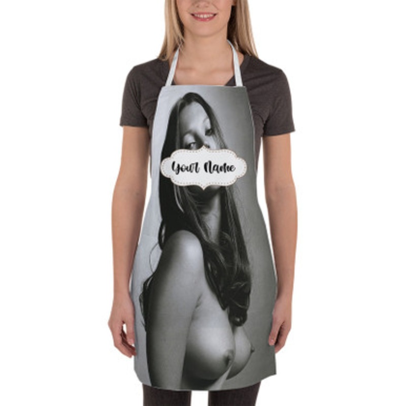 Pastele Sexy Kate Moss Custom Personalized Name Kitchen Apron