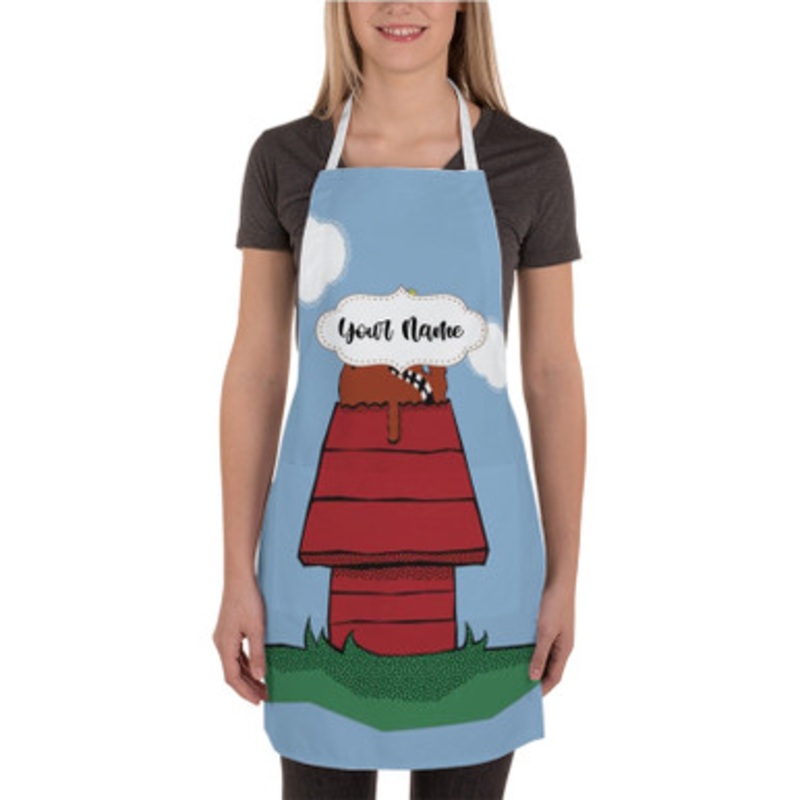 Pastele Snoopy and Woodstock as Star Wars Custom Personalized Name Kitchen Apron
