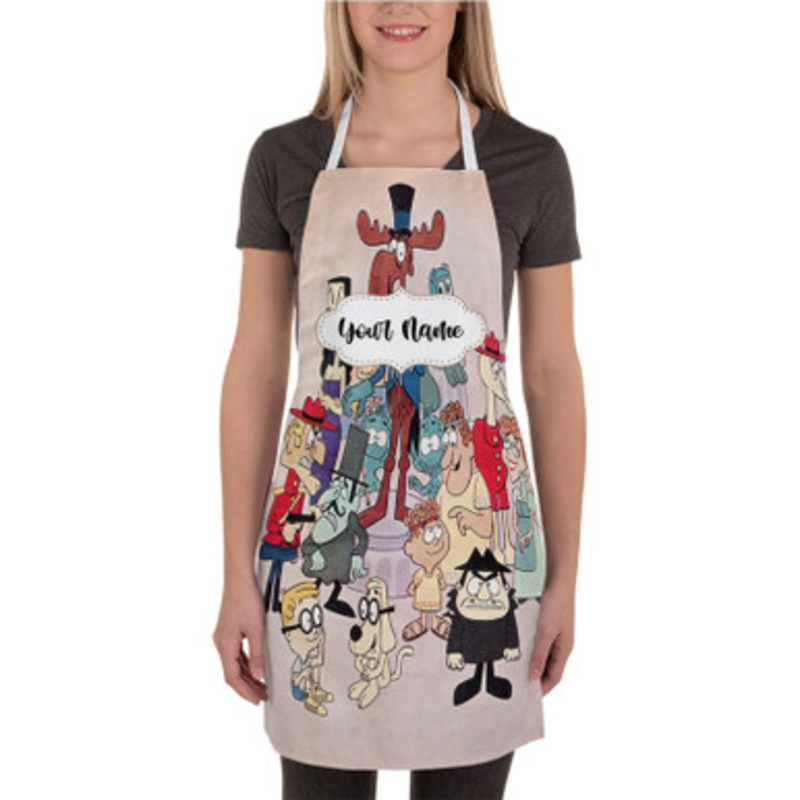 Pastele The Rocky and Bullwinkle Show Custom Personalized Name Kitchen Apron