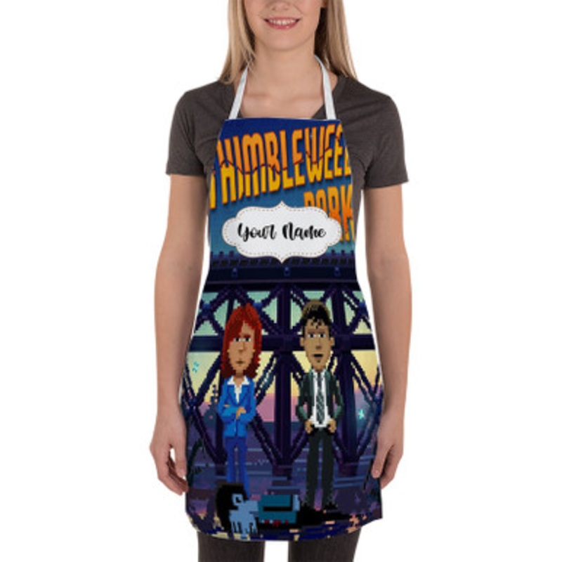 Pastele Thimbleweed Park Custom Personalized Name Kitchen Apron